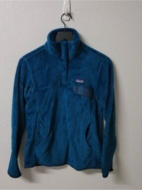 Patagonia Teal Blue Fleece Half-Zip Pullover